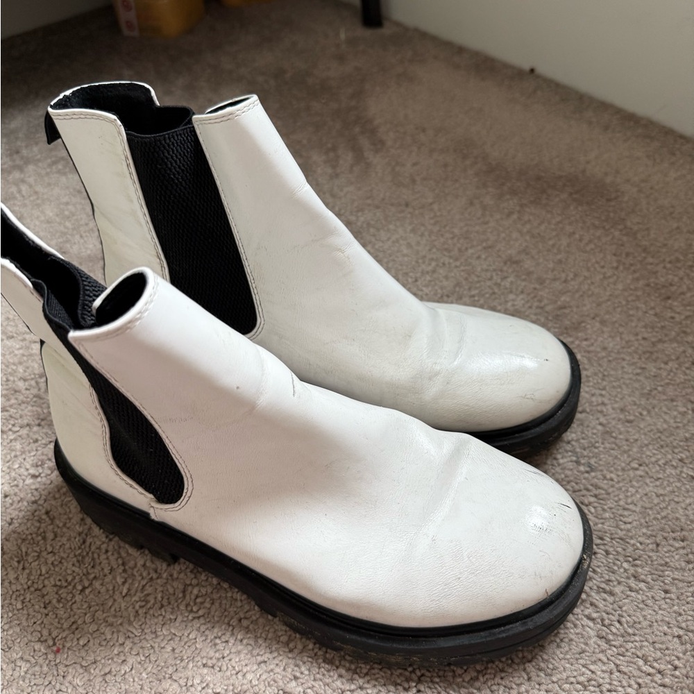 Soda White Ankle Boots